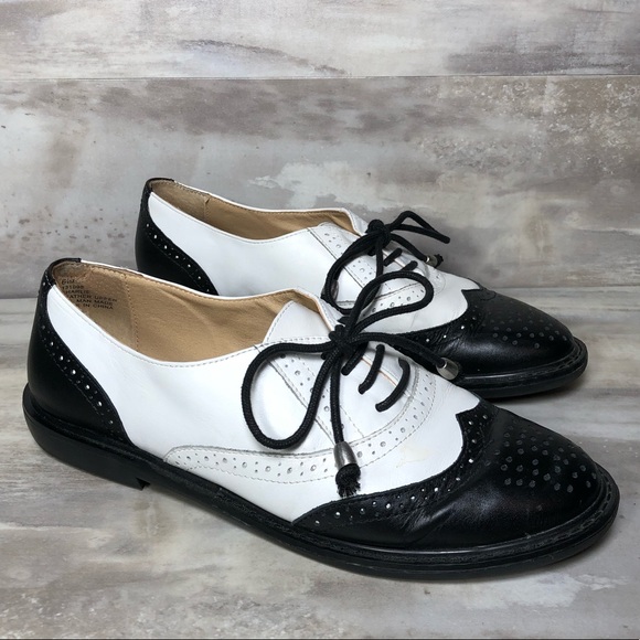 Pesaro Shoes - Pesaro Charlie Black And White Oxfords